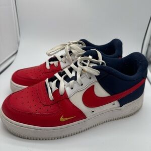 Youth Size 6 Y Nike Air Force 1 Low Sneakers Shoes Independence Day Red Navy